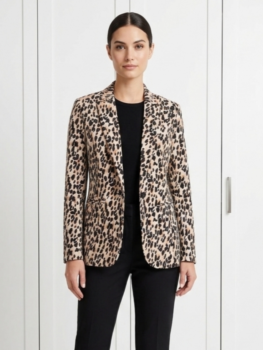 Ricki's Leopard Animal Print Women's Blazer Jacket SZ S